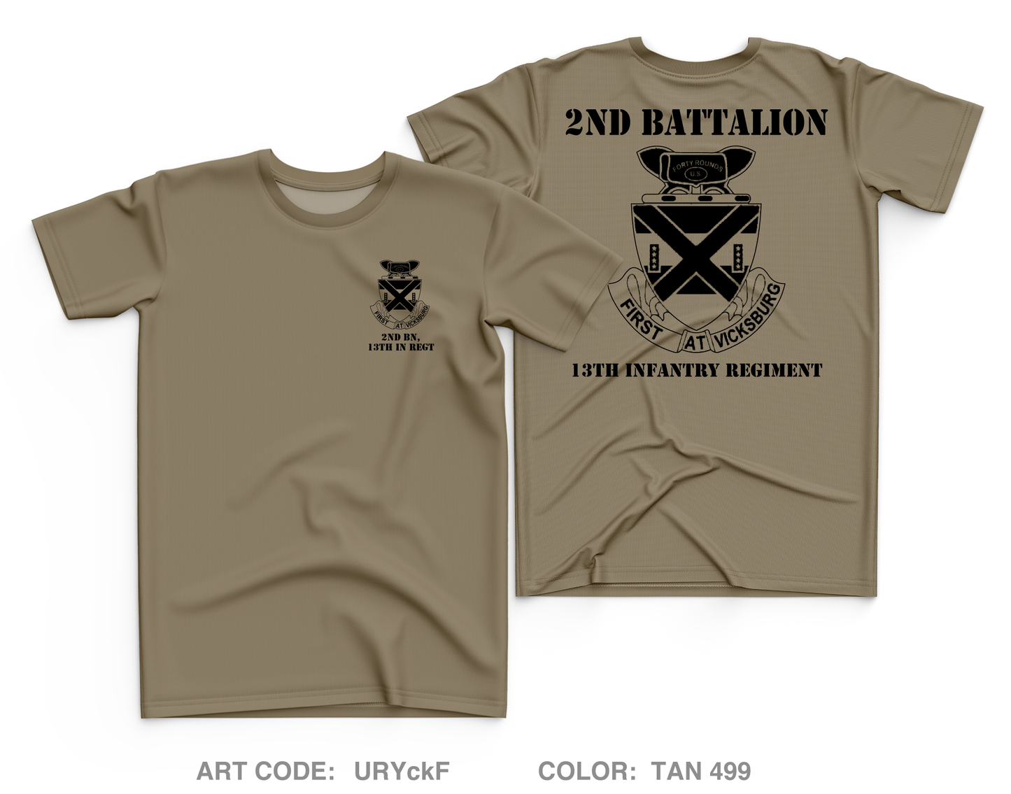 2 BN 13th INF Core Men's SS Performance Tee - URYckF