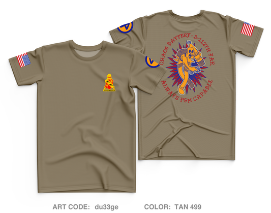 Charlie Battery, 3RD Battalion 112TH Field Artillery Regiment Core Men's SS Performance Tee - du33ge