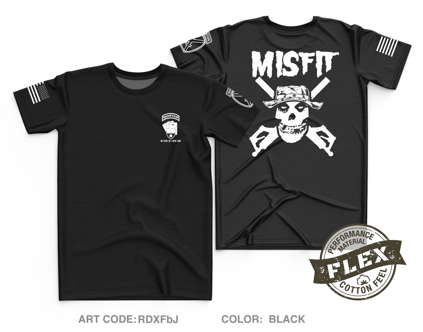 Misfit MTRS, D Co, 2-22 IN Core Men's SS Flex Performance Tee - RDXFbJ