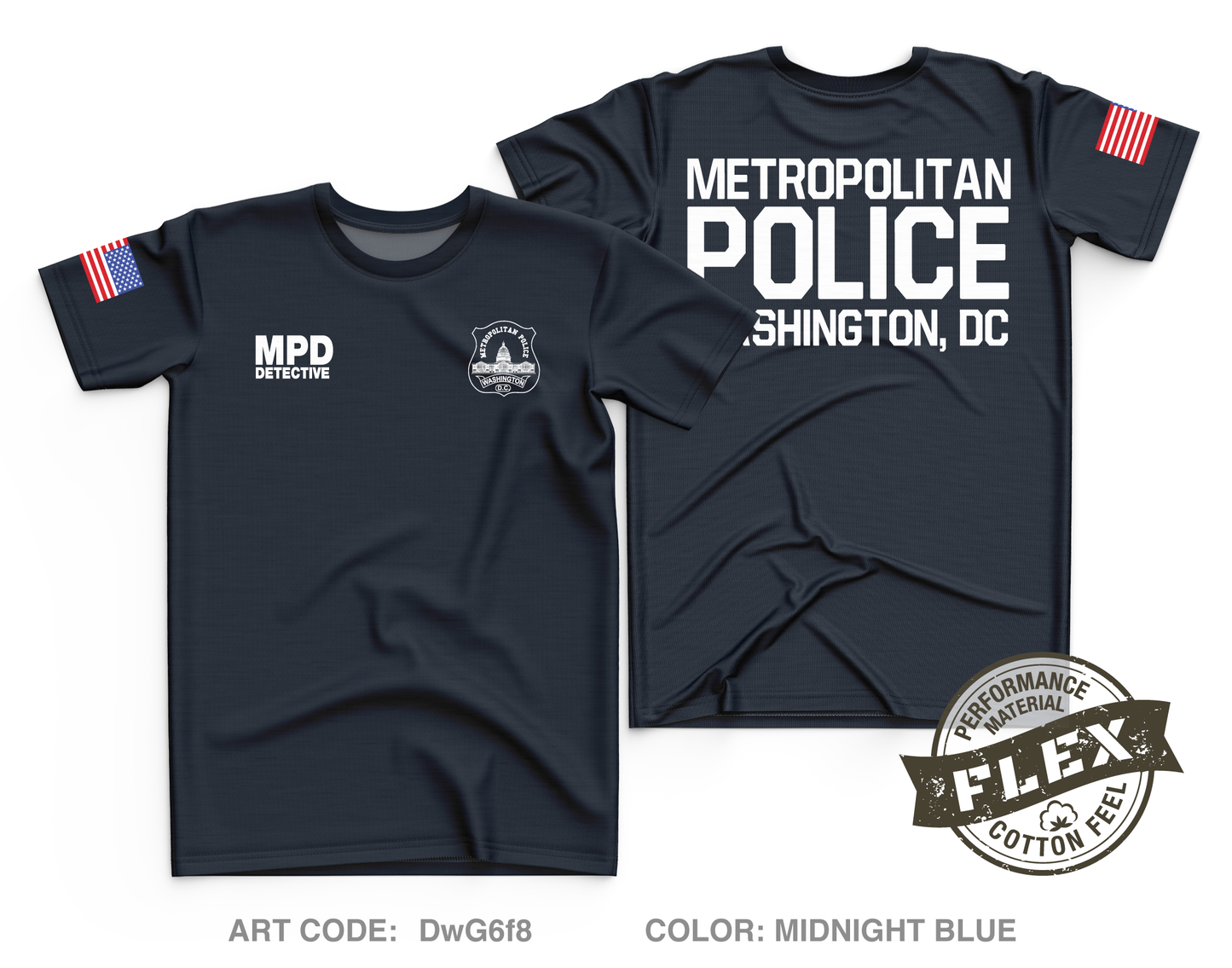 Metropolitan Police Department - DC Core Men's SS Flex Performance Tee - DwG6f8