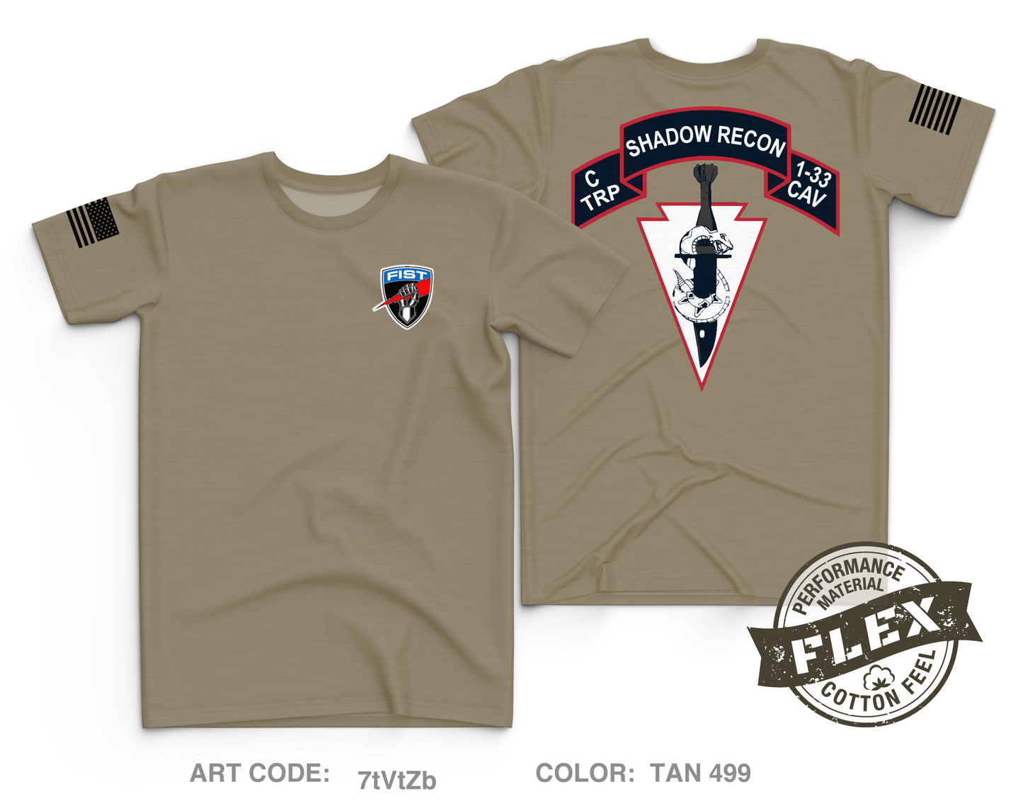 C Troop, 133 Cav, 3 BCT, 101st ABN DIV Core Men's SS Flex Performance Tee - 7tVtZb