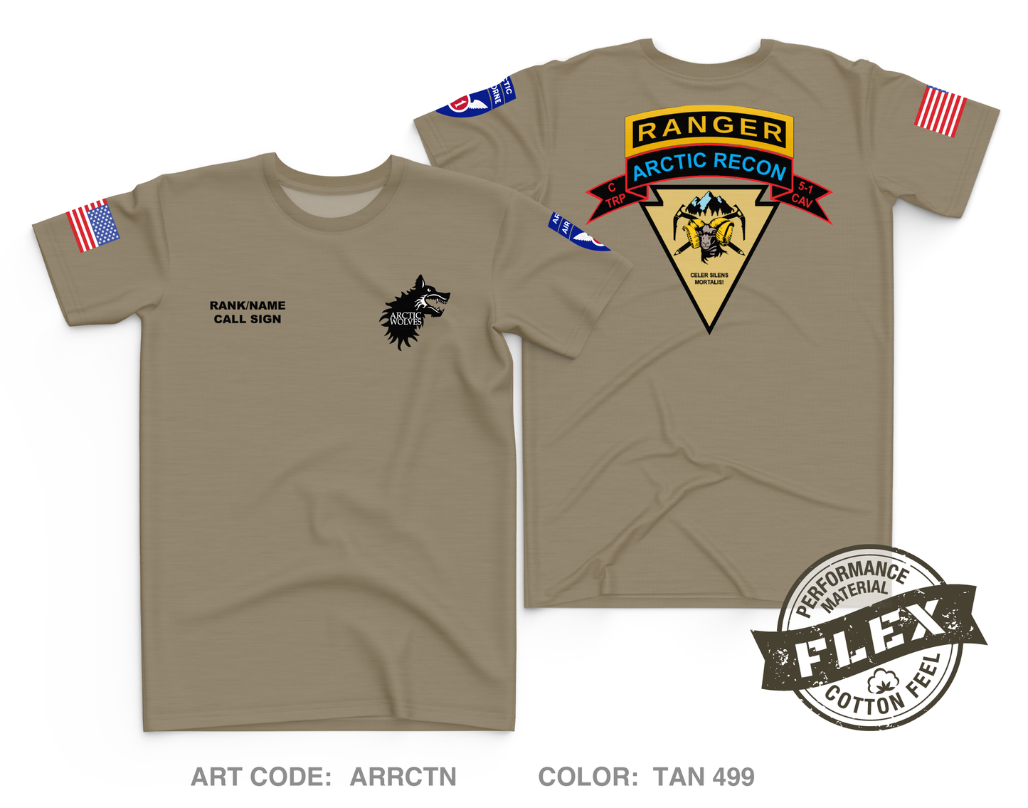 CUSTOM C-TROOP, 5-1 CAV Core Men's SS Flex Performance Tee - ARRCTN