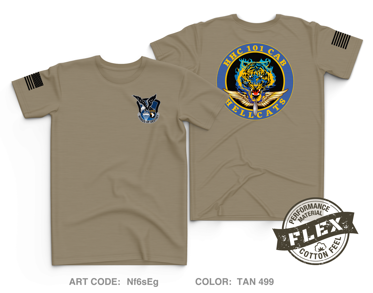 HHC BDE "Hellcats", 101st CAB Core Men's SS Flex Performance Tee - Nf6sEg