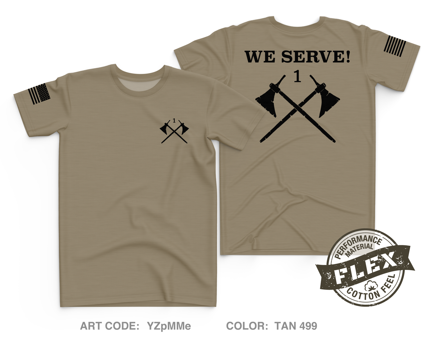 1-23 Infantry Battalion "Tomahawks" Core Men's SS Flex Performance Tee - YZpMMe