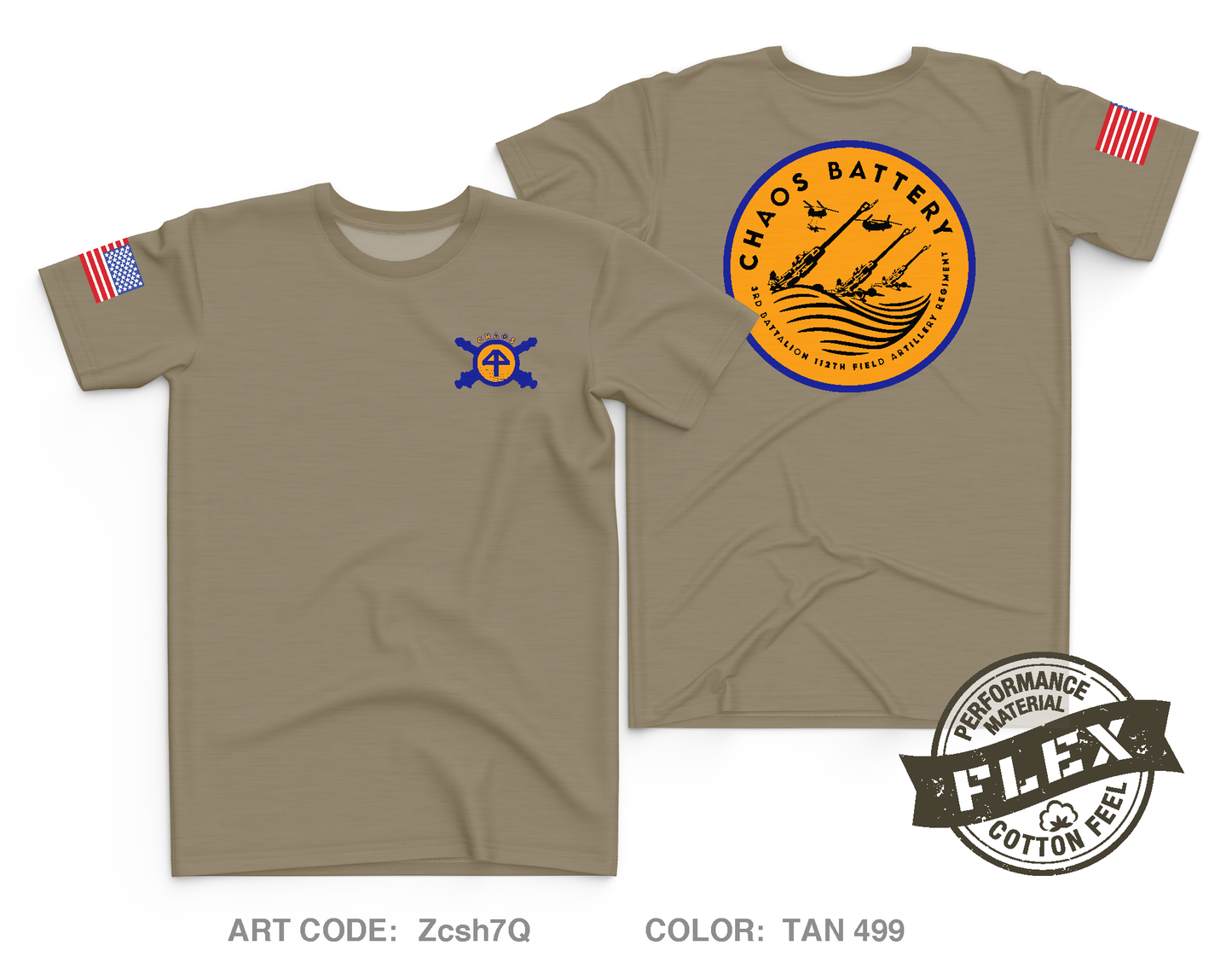 Charlie Battery, 3RD Battalion 112TH Field Artillery Regiment Core Men's SS Flex Performance Tee - Zcsh7Q