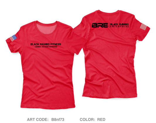 Black Rambo Fitness Core Women's SS Performance Tee - B8nf73