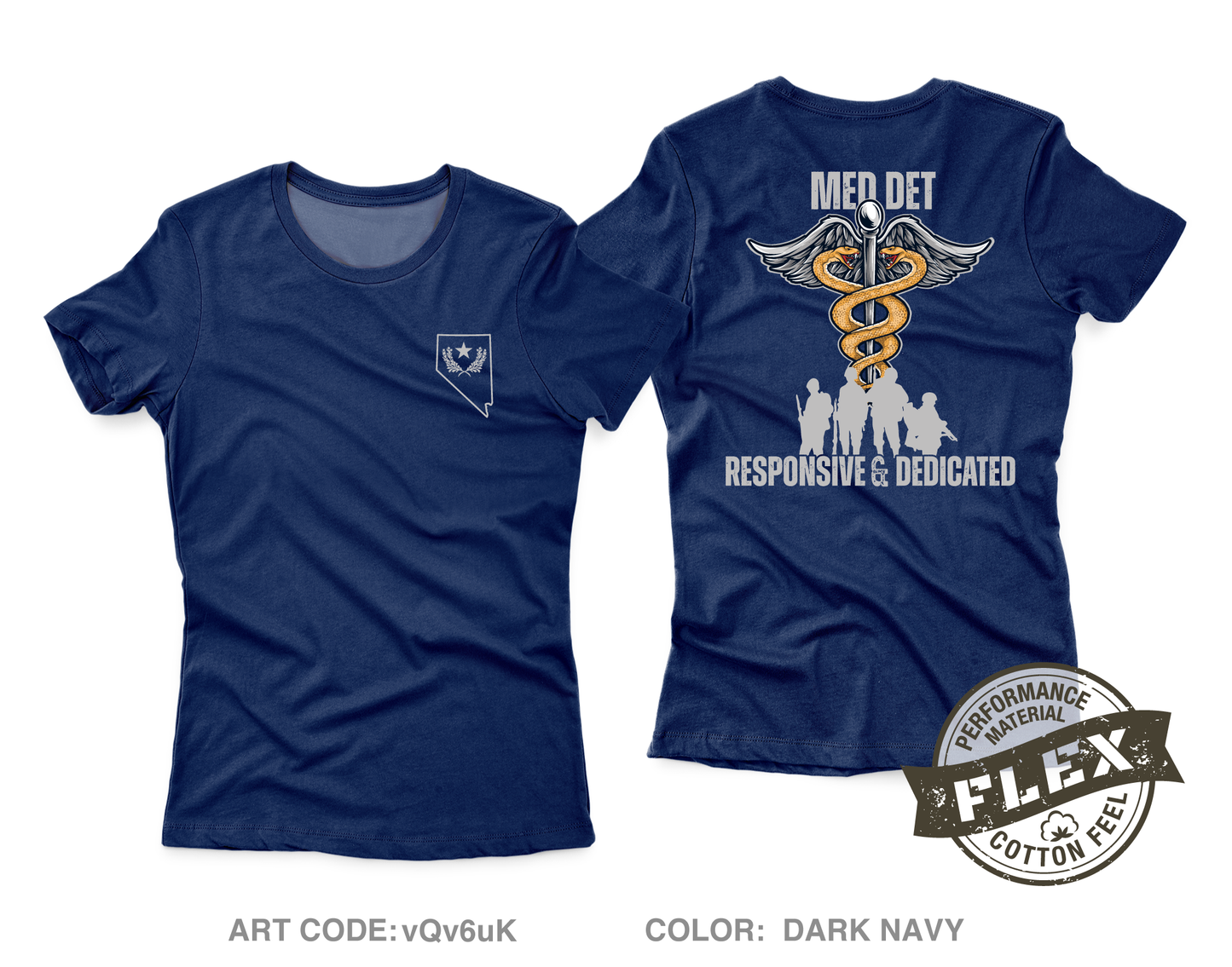 Nevada Army National Guard Medical Detachment Core Women's SS Flex Performance Tee - vQv6uK