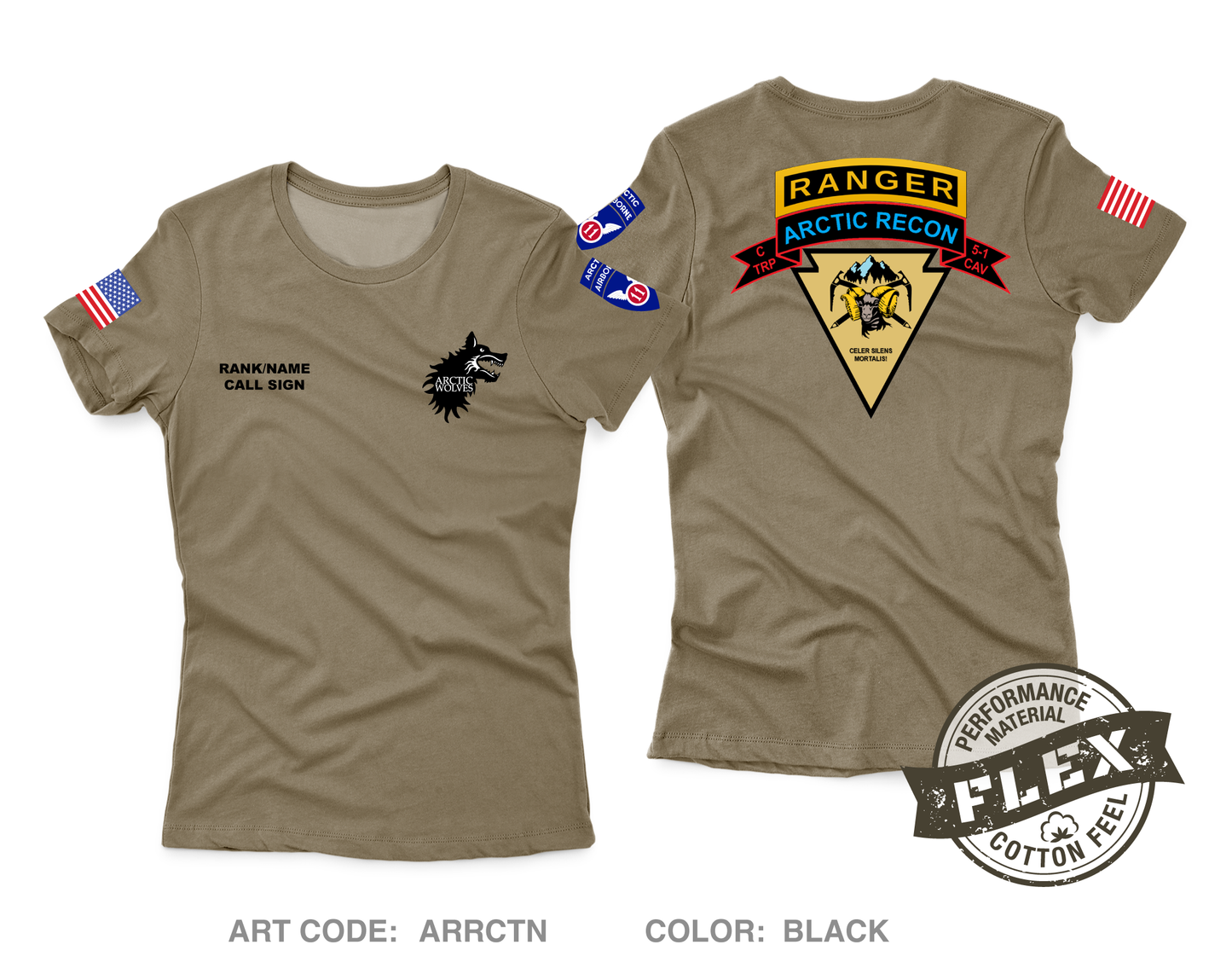 CUSTOM C-TROOP, 5-1 CAV Core Women's SS Flex Performance Tee - ARRCTN