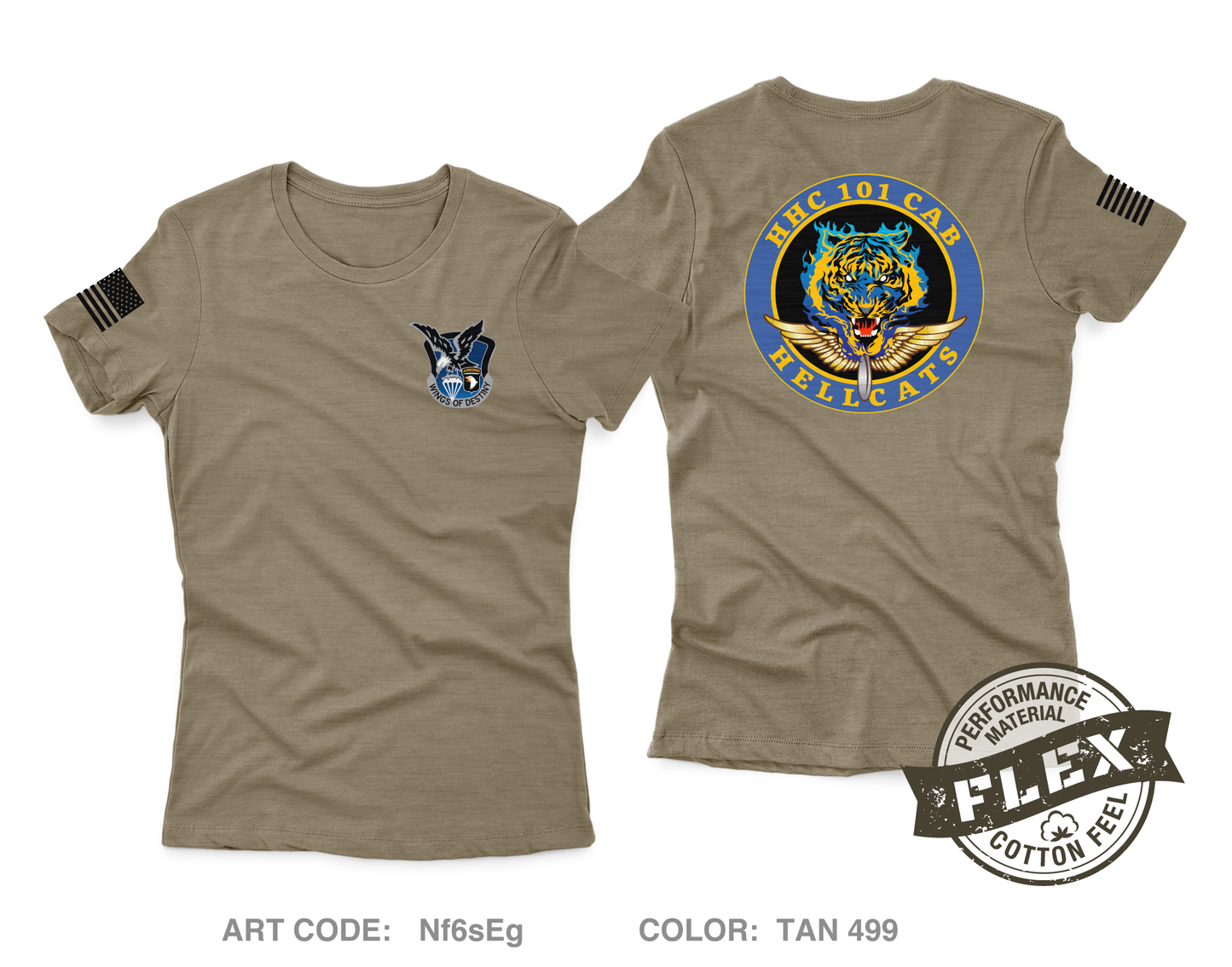 HHC BDE "Hellcats", 101st CAB Women's SS Flex Performance Tee - Nf6sEg