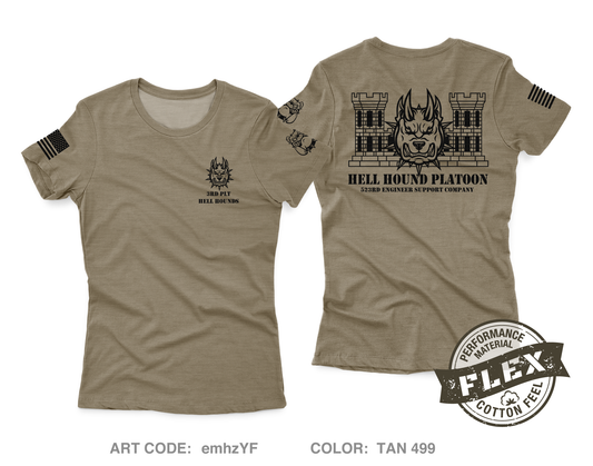 3 PLT, 523rd ESC, 84th EN BN, 130th EN BDE Women's SS Flex Performance Tee - emhzYF