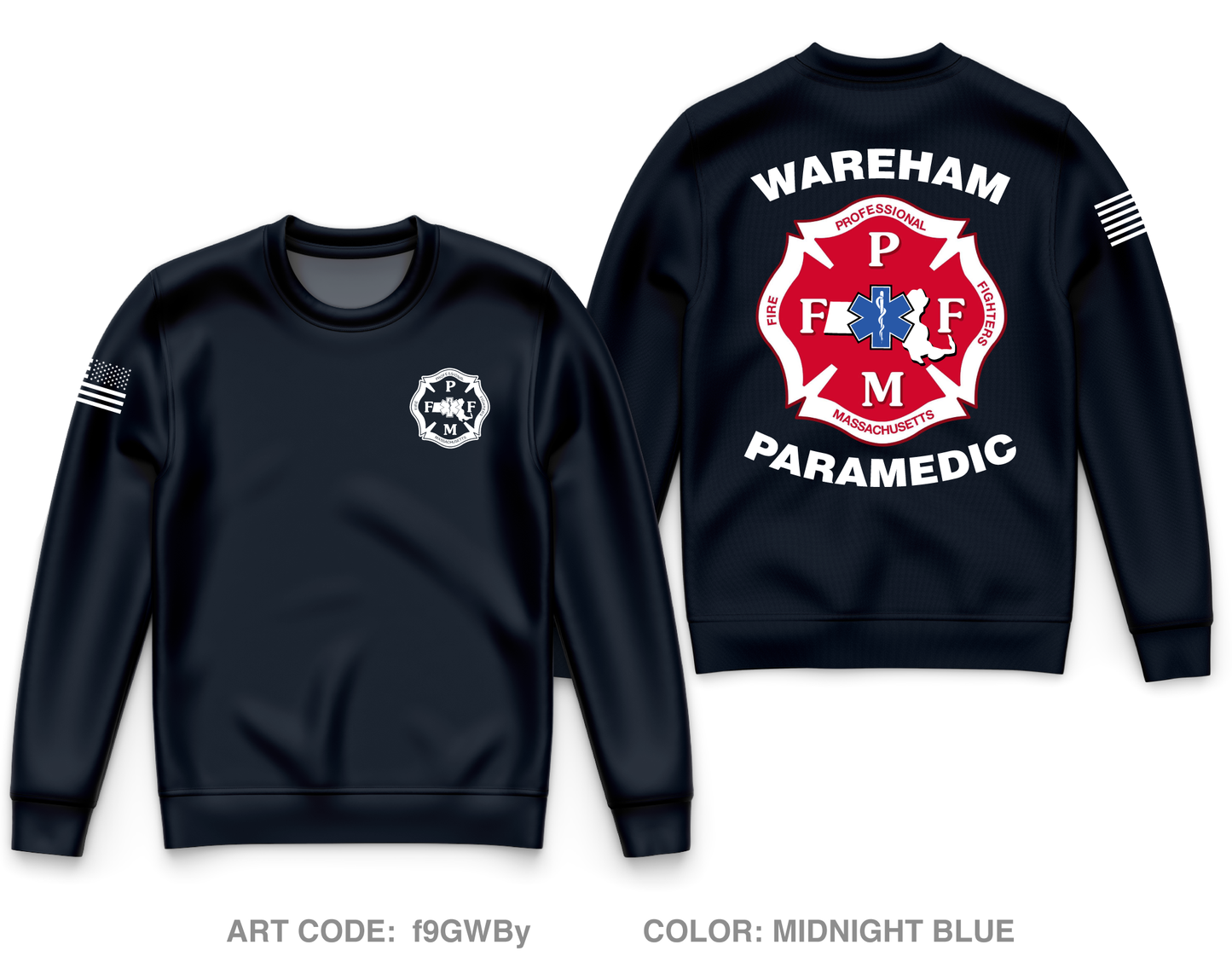 Wareham EMS Private Collection Core Men's Crewneck Performance Sweatshirt - f9GWBy