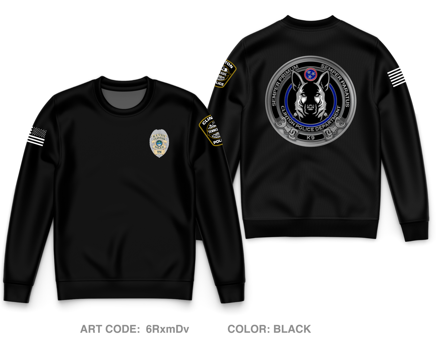 CPD K-9 Unit Core Men's Crewneck Performance Sweatshirt - 6RxmDv