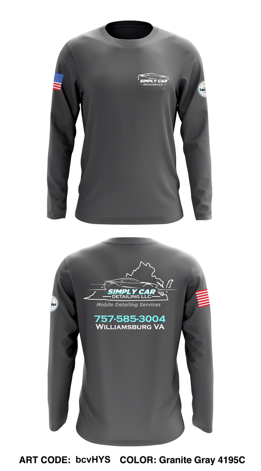 Simply Car Detailing LLC Core Men's LS Performance Tee - bcvHYS