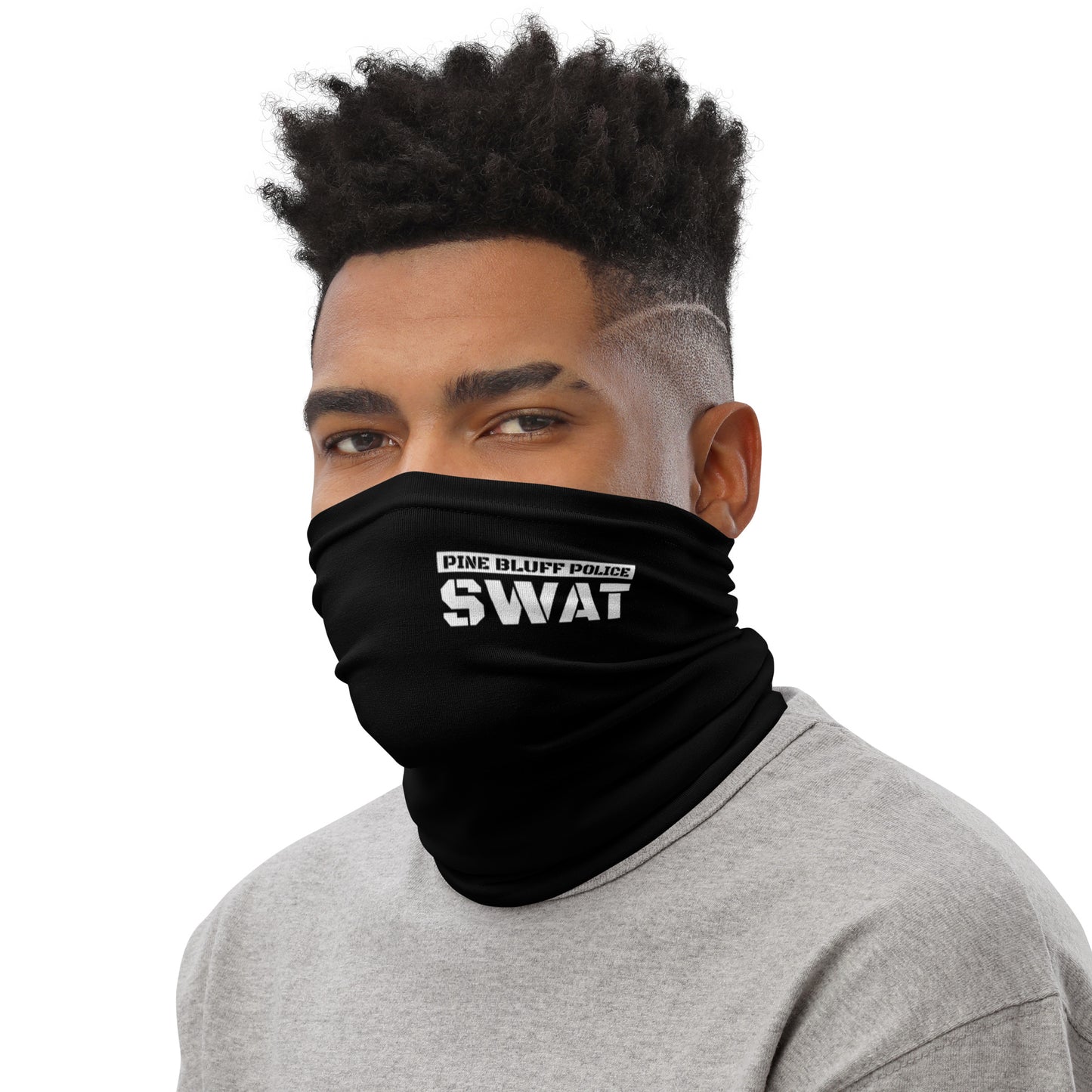 Pine Bluff Police SWAT Emblem Shield Neck Gaiter - BLKVDX