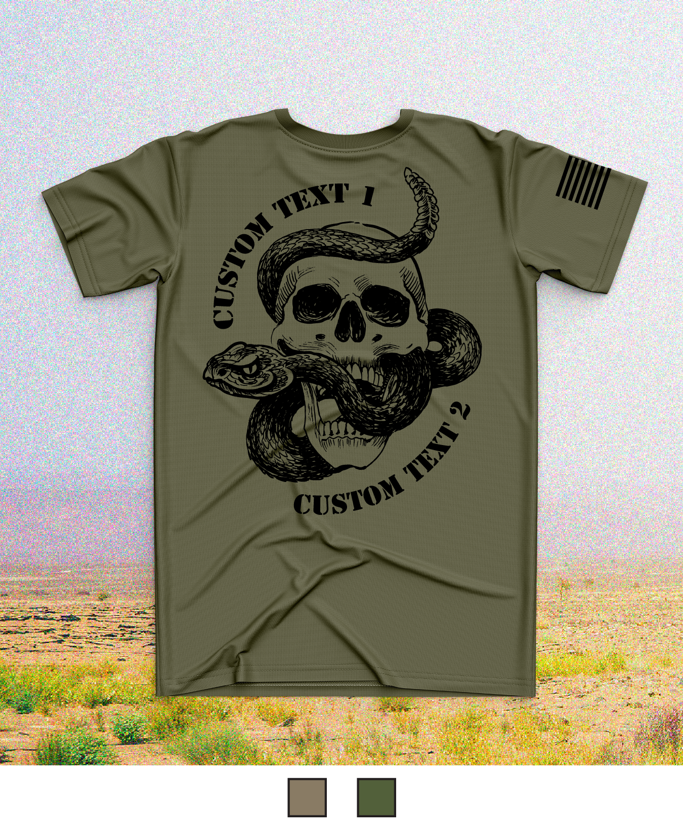 CUSTOM Emblem Snake Series Core Men's SS Performance Tee - Snake Skull