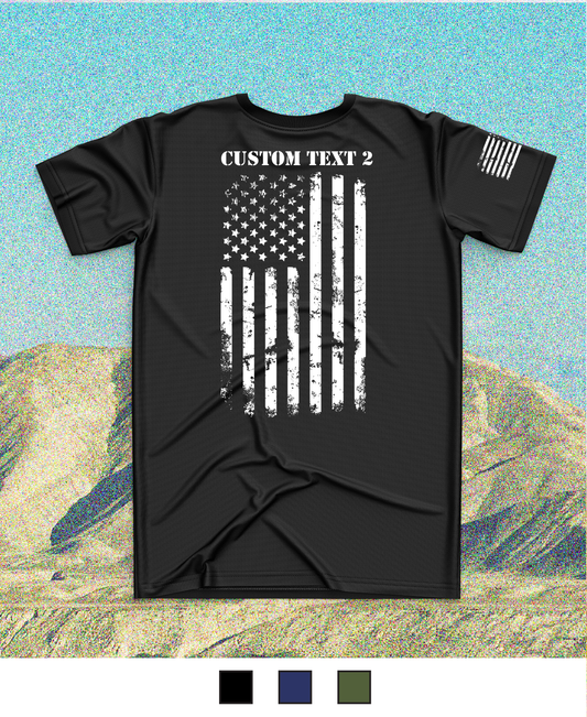 CUSTOM Emblem Flag Series Core Men's SS Performance Tee - White Flag