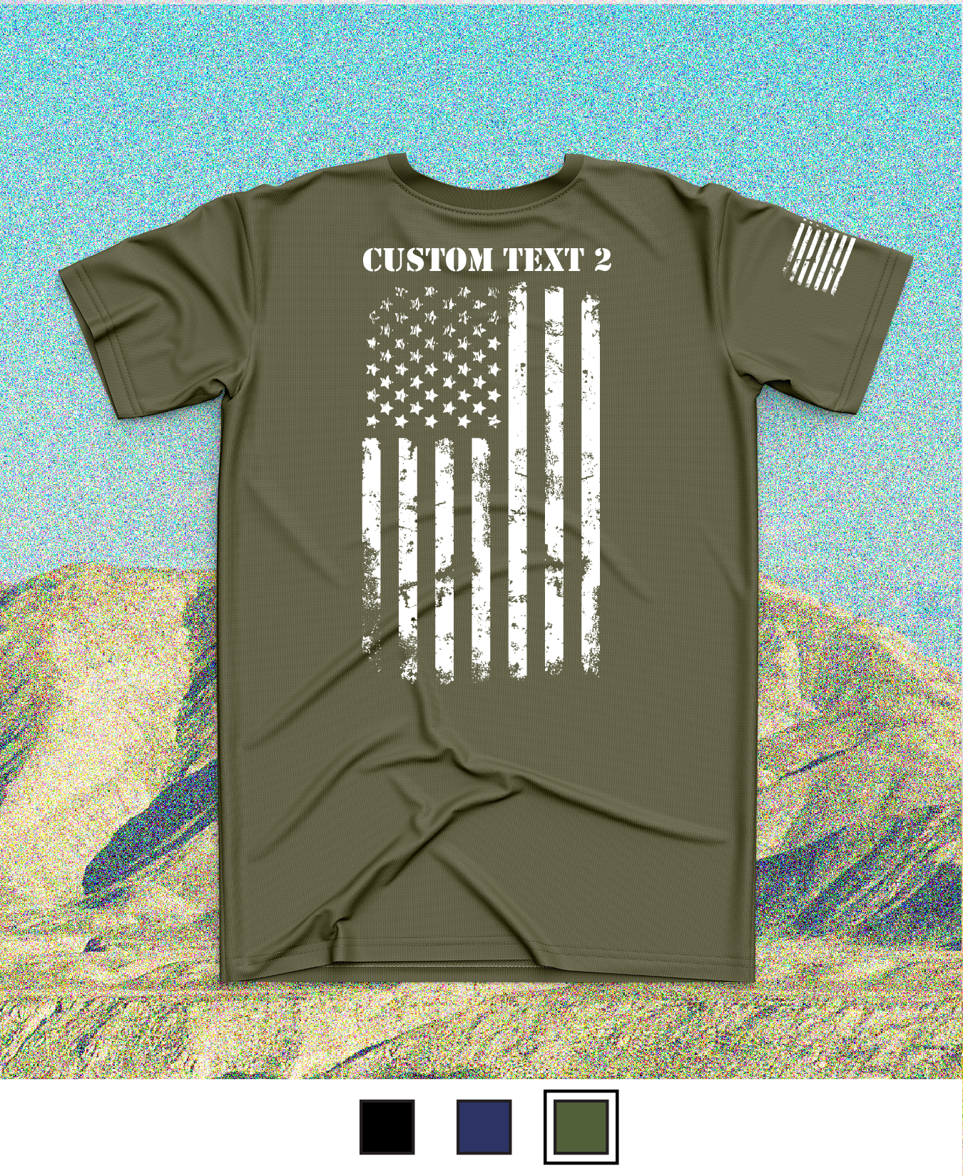 CUSTOM Emblem Flag Series Core Men's SS Performance Tee - White Flag