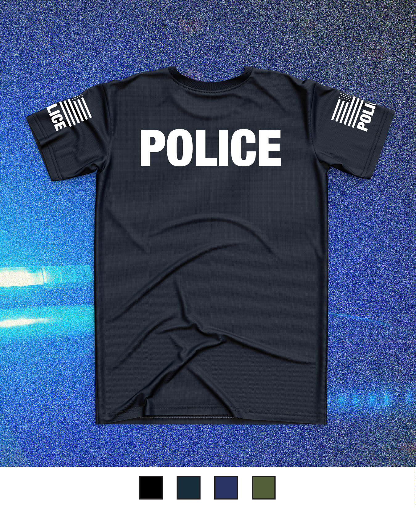 CUSTOM Emblem Core Men's SS Performance Tee - Police White