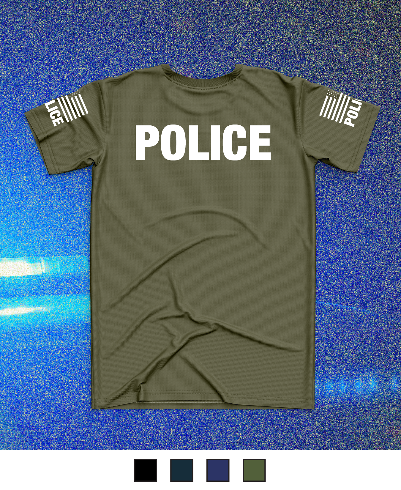 CUSTOM Emblem Core Men's SS Performance Tee - Police White