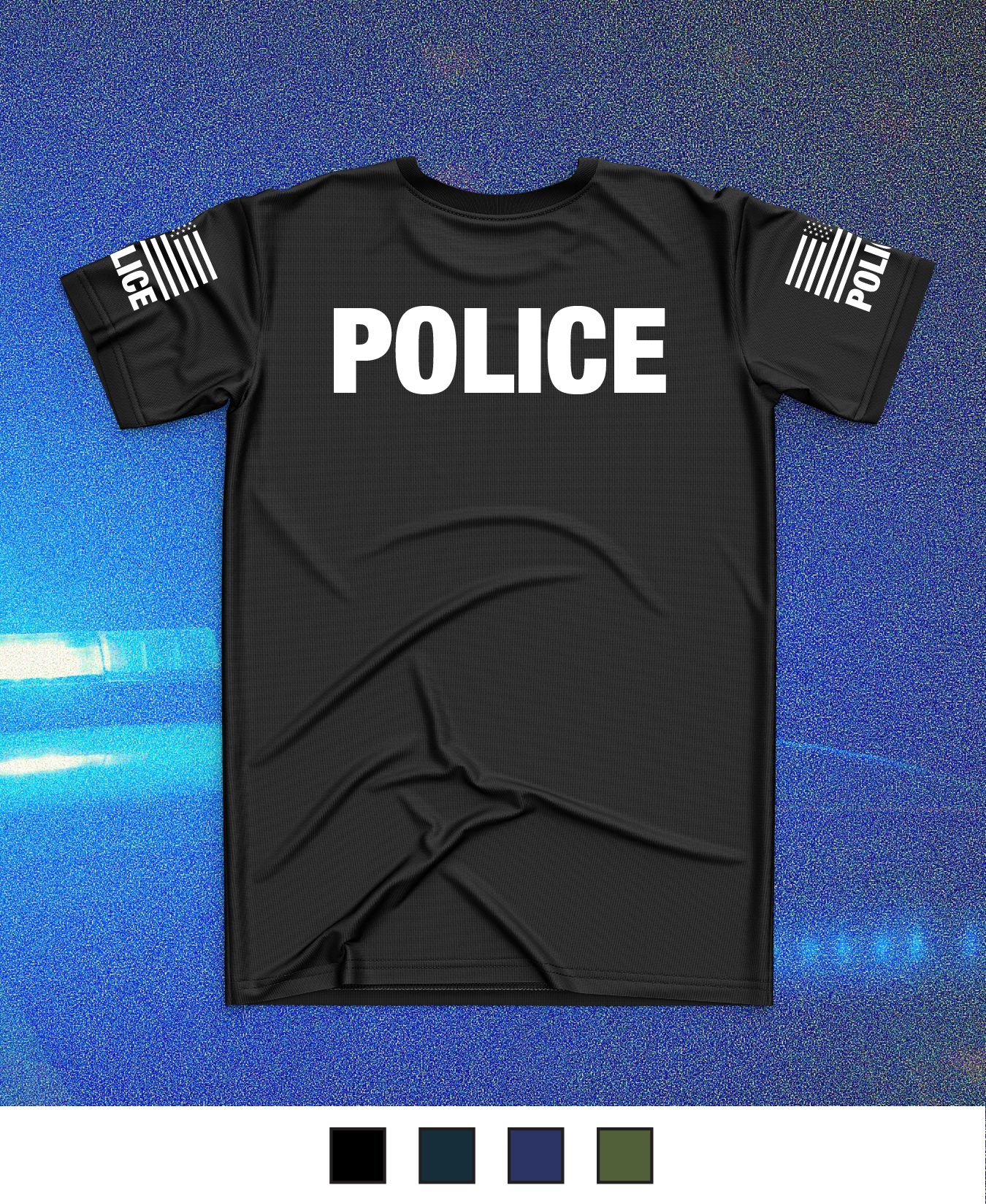 CUSTOM Emblem Core Men's SS Performance Tee - Police White