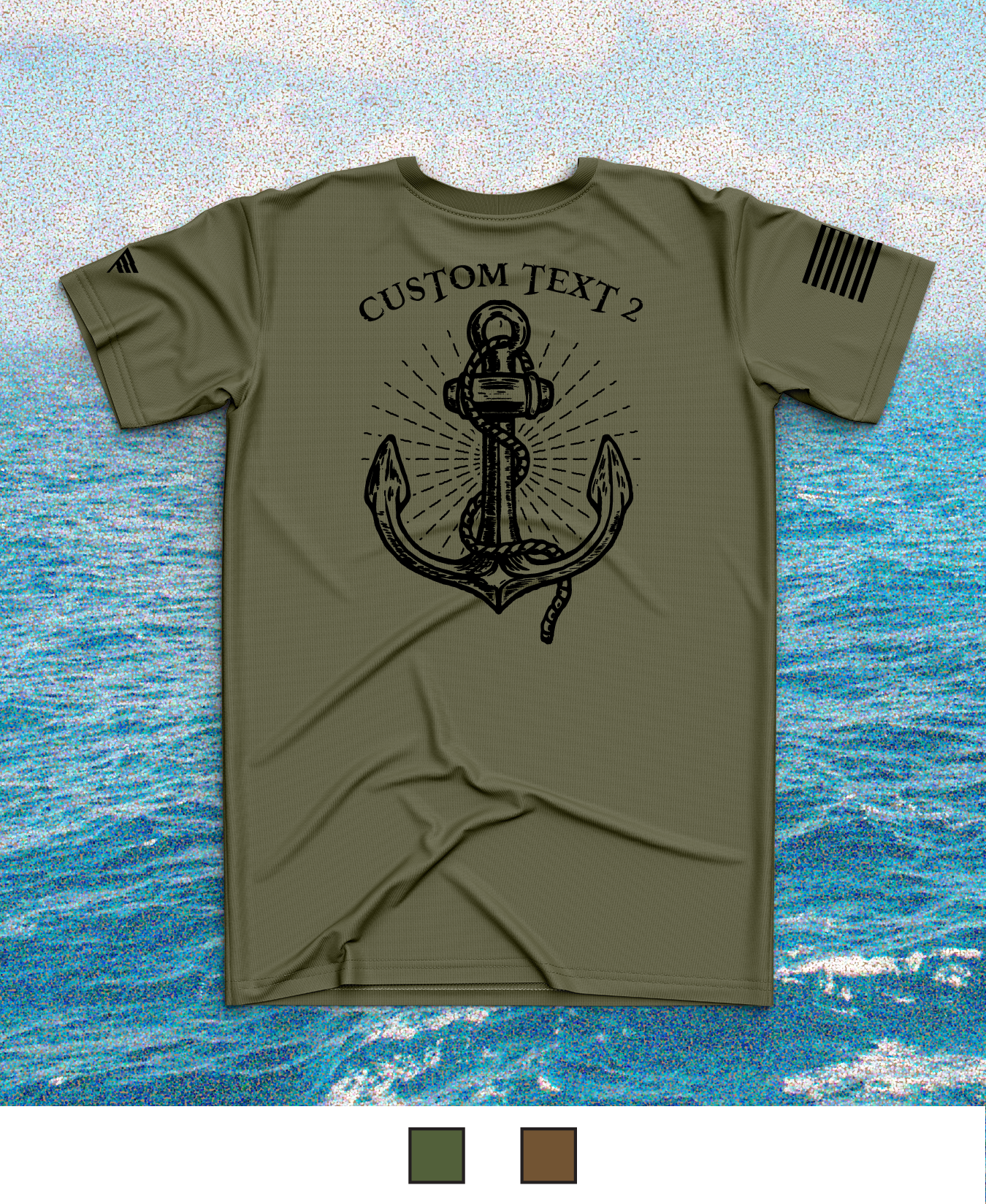 CUSTOM Emblem Anchor Series Core Men's SS Performance Tee - Pirate Anchor