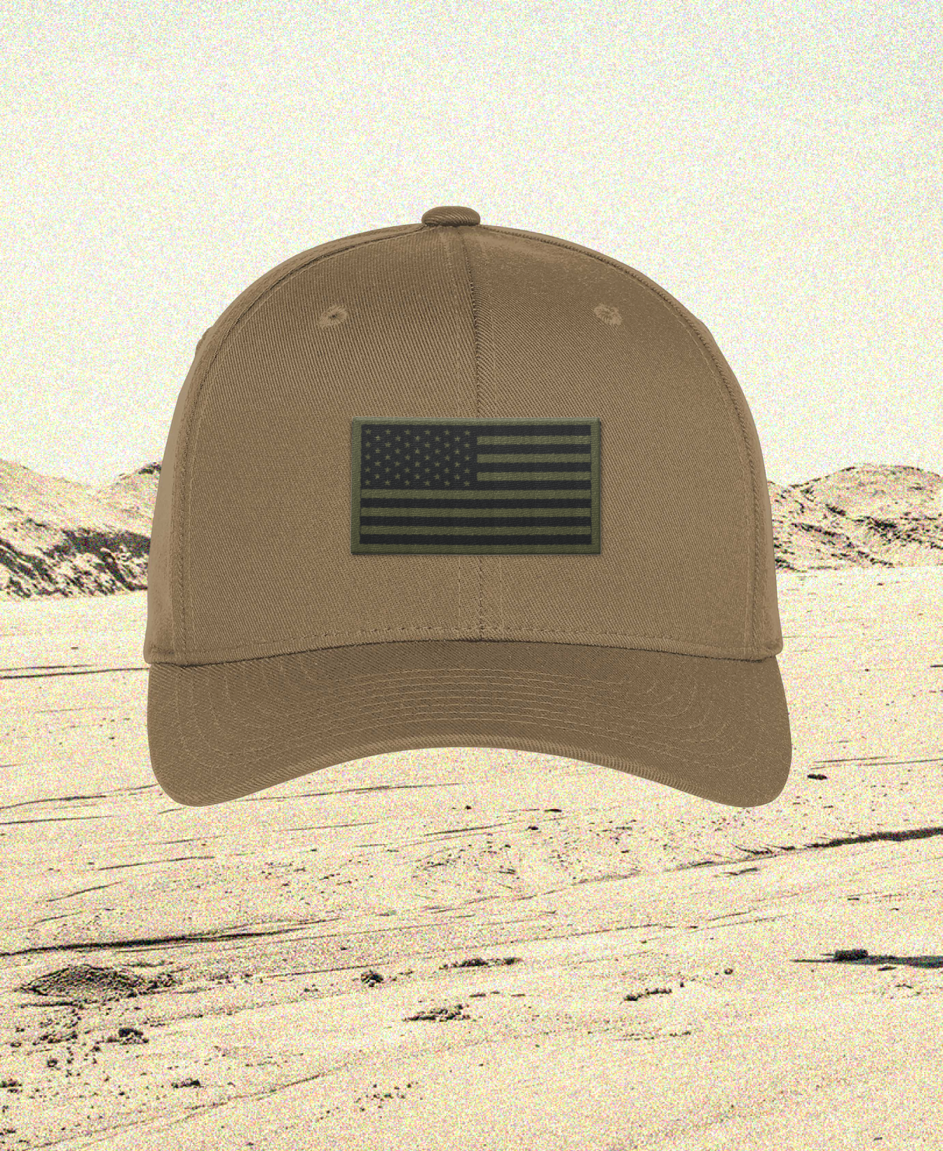 Emblem Flag Series Embroidered Flexfit Cap - OD Green Subdued Flag