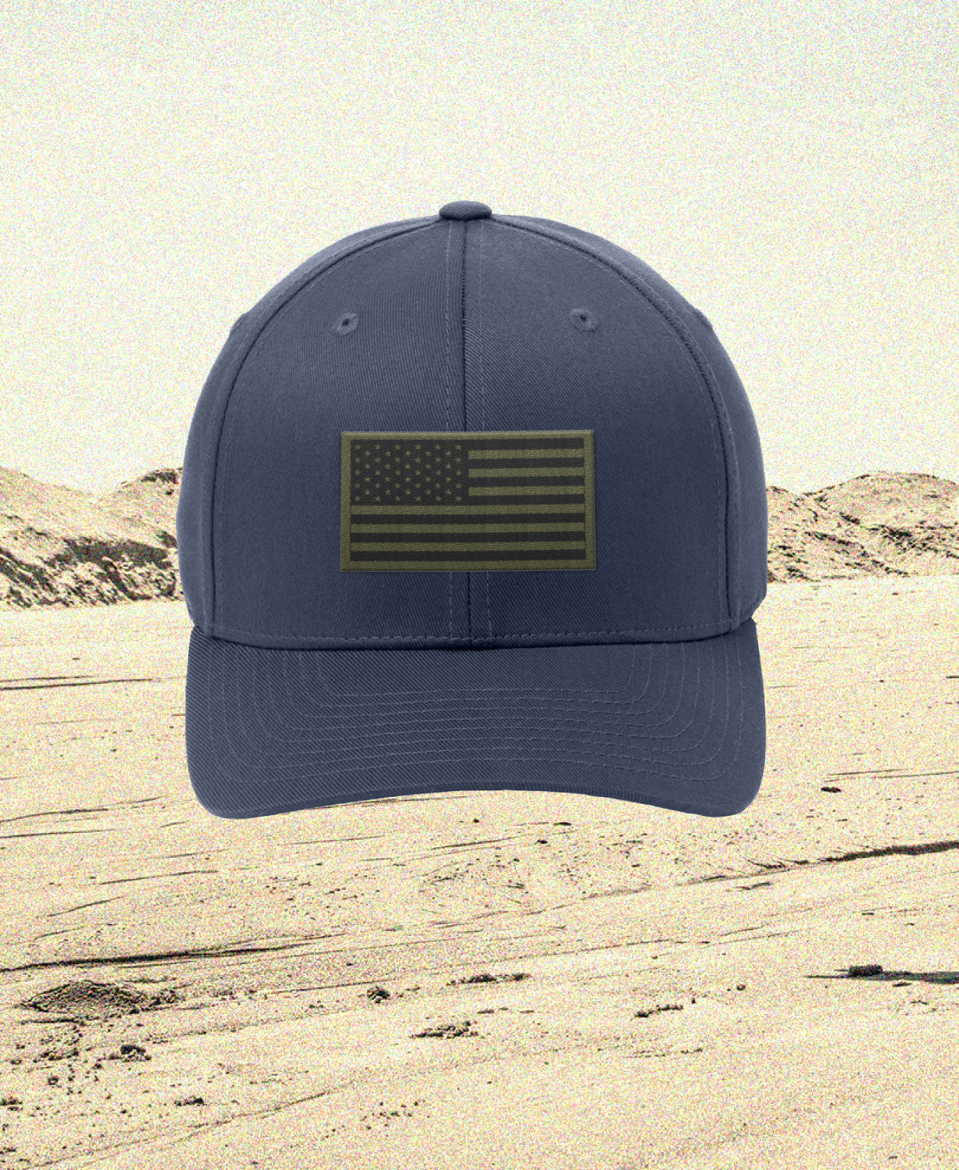 Emblem Flag Series Embroidered Flexfit Cap - OD Green Subdued Flag