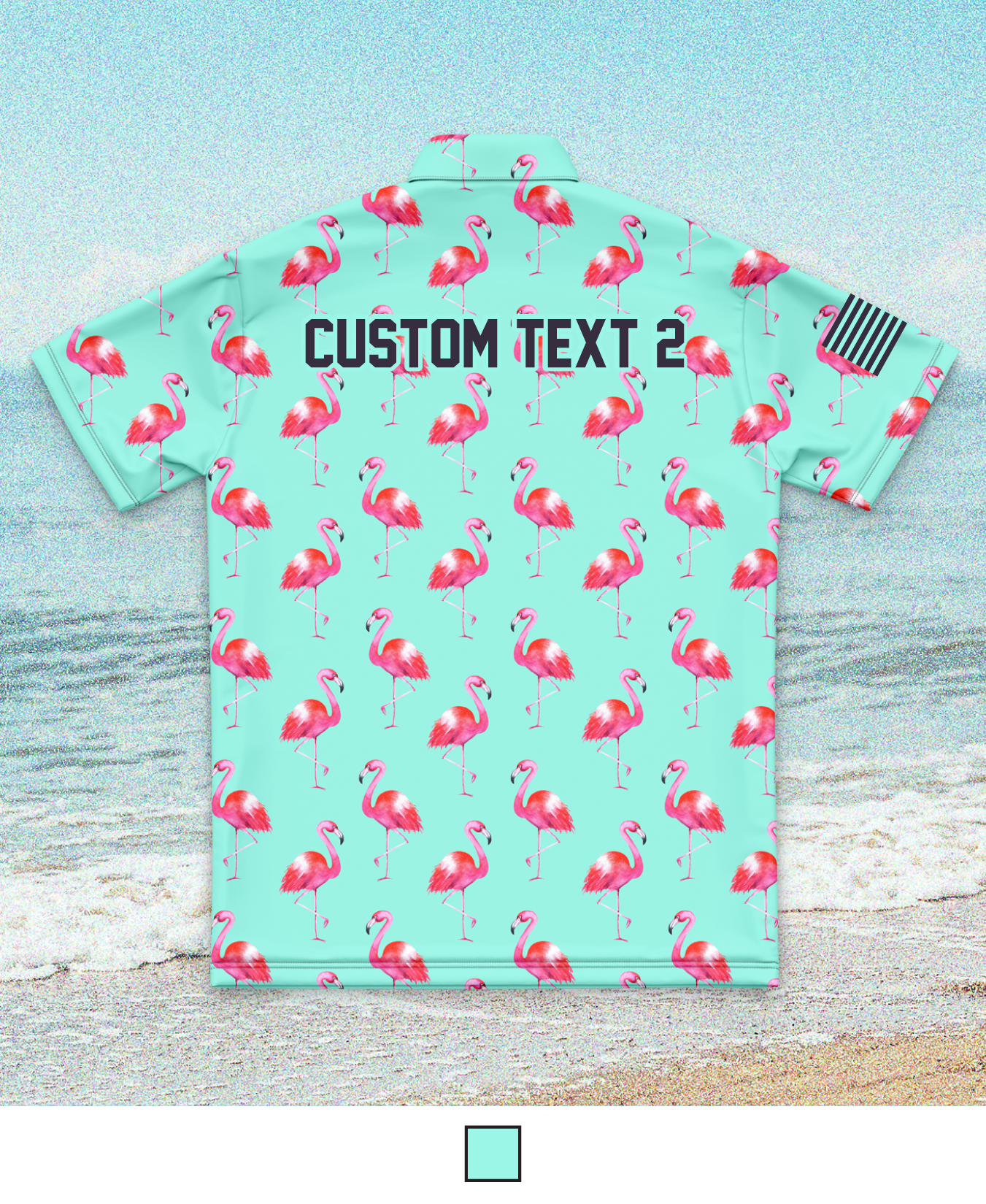 Custom Emblem Party Series Core Men's SS Performance Party Shirt - Mint Flamingo