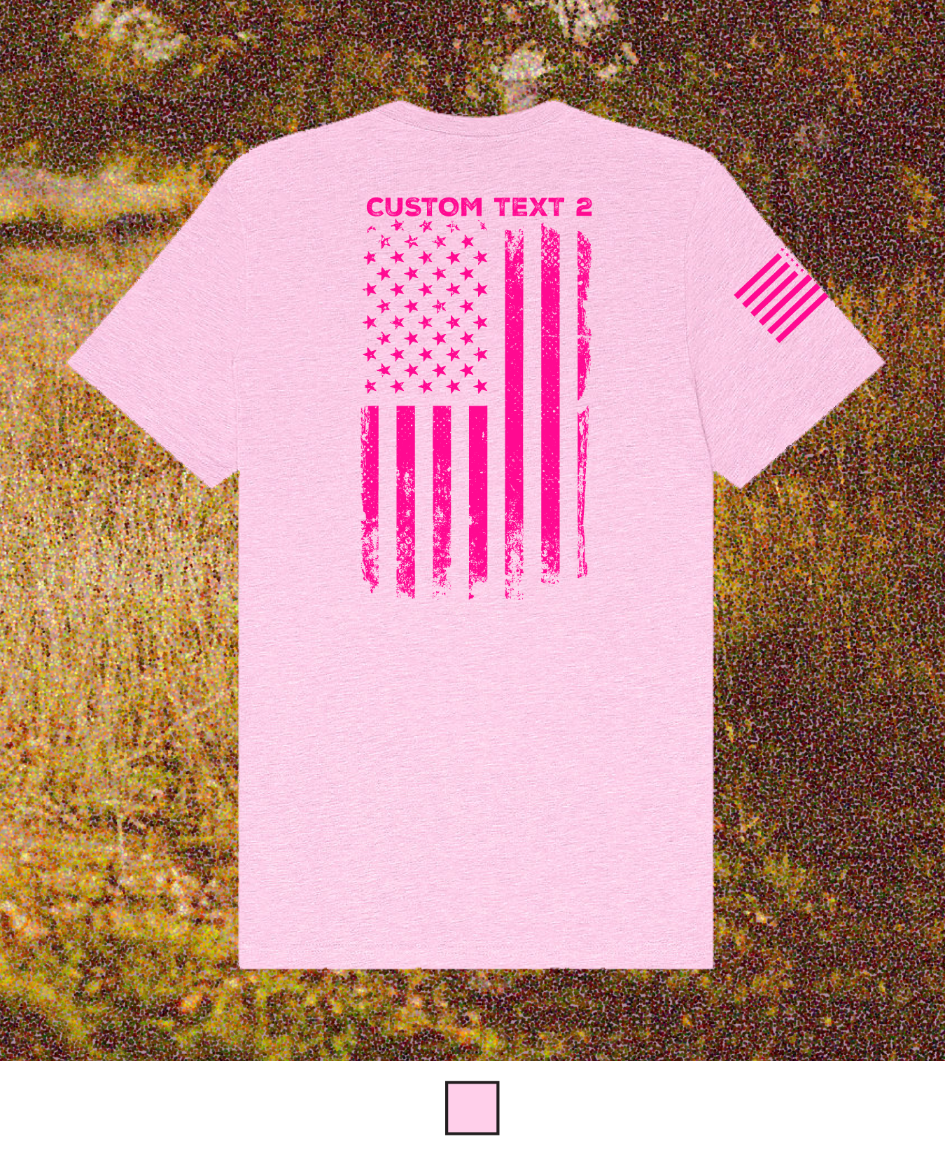 CUSTOM Breast Cancer Awareness Month Comfort Unisex Cotton Blend SS Tee - Hot Pink Flag