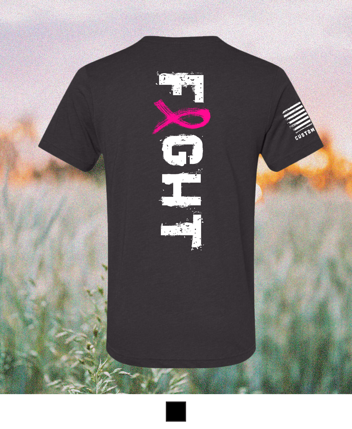 CUSTOM Breast Cancer Awareness Month Comfort Unisex Triblend SS Tee - Fight Vertical