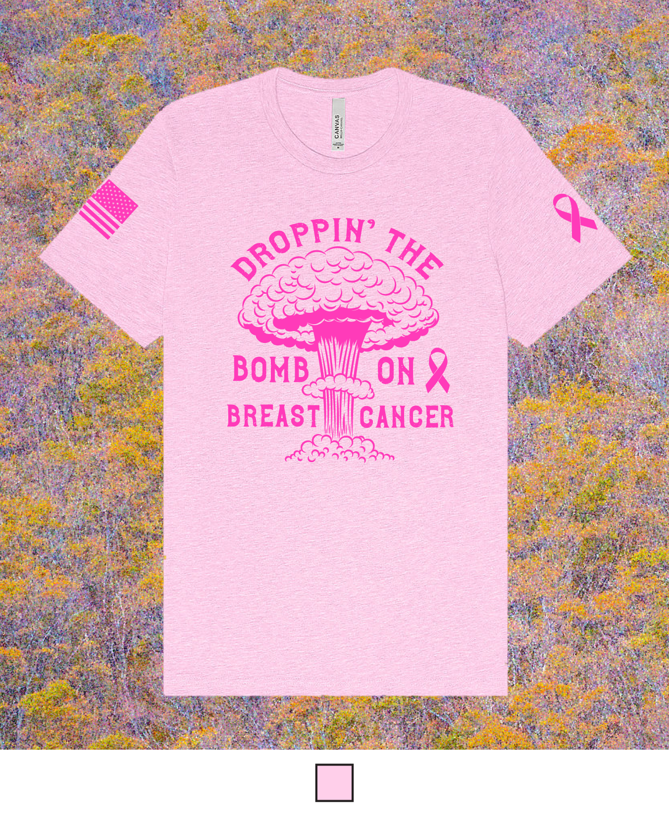 CUSTOM Breast Cancer Awareness Month Comfort Unisex Cotton Blend SS Tee - Bomb Cancer