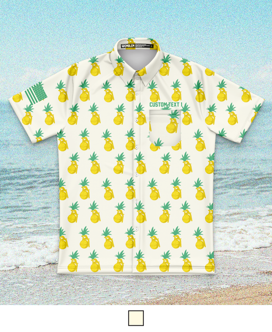 Custom Emblem Party Series Core Men's SS Performance Party Shirt - Pineapple Grenade