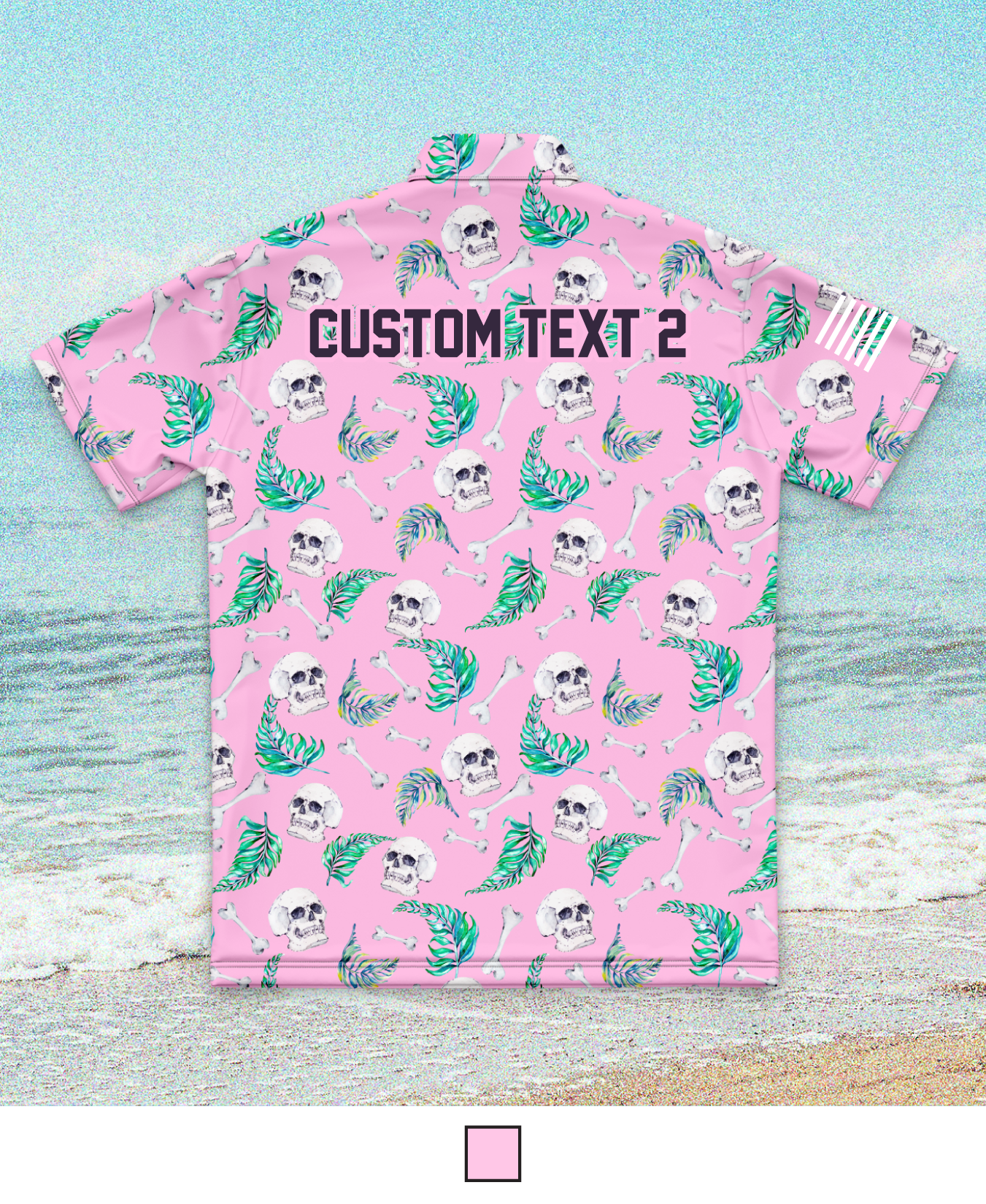 Custom Emblem Party Series Core Men's SS Performance Party Shirt - Pink Skull