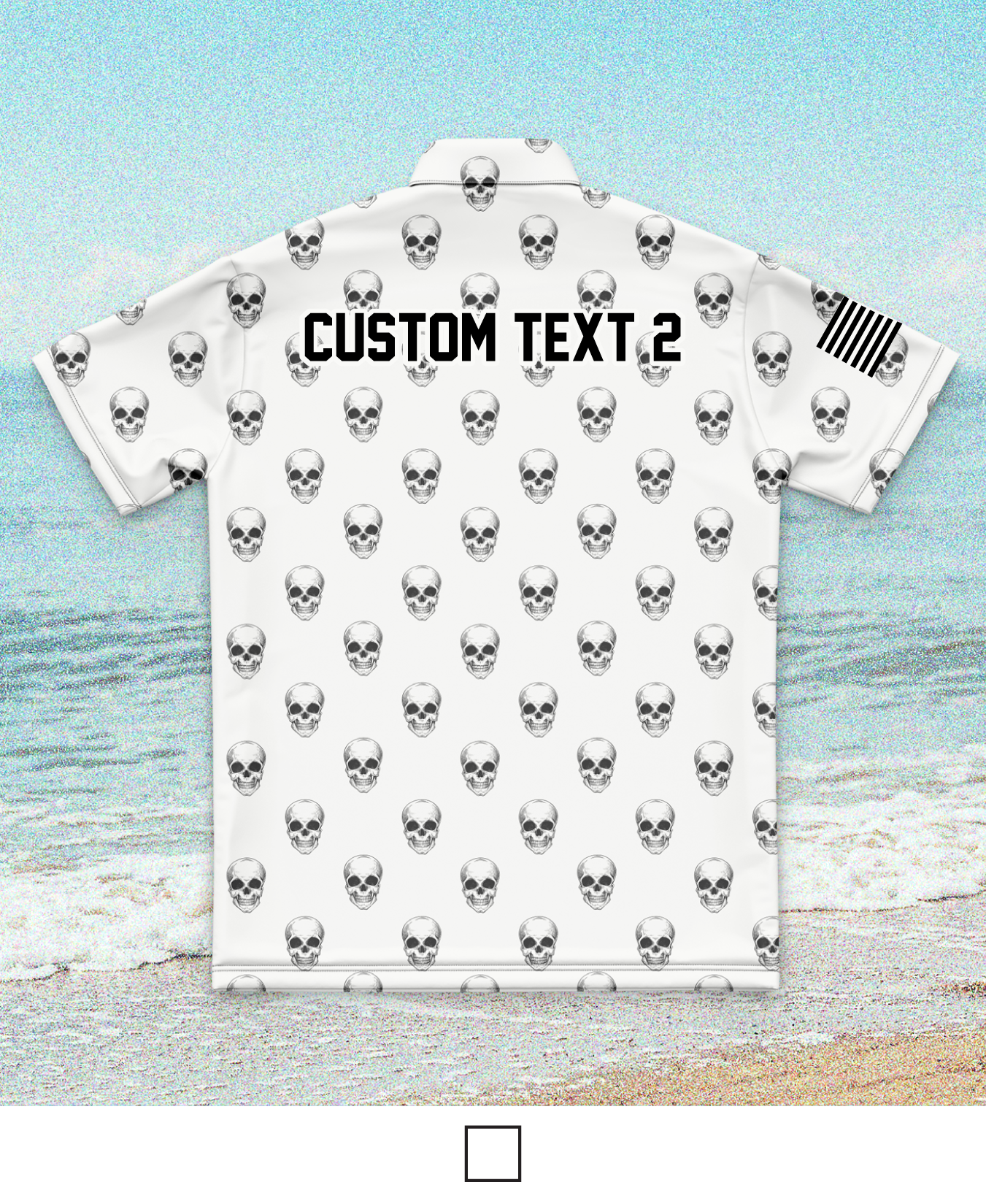 Custom Emblem Party Series Core Men's SS Performance Party Shirt - White Skull