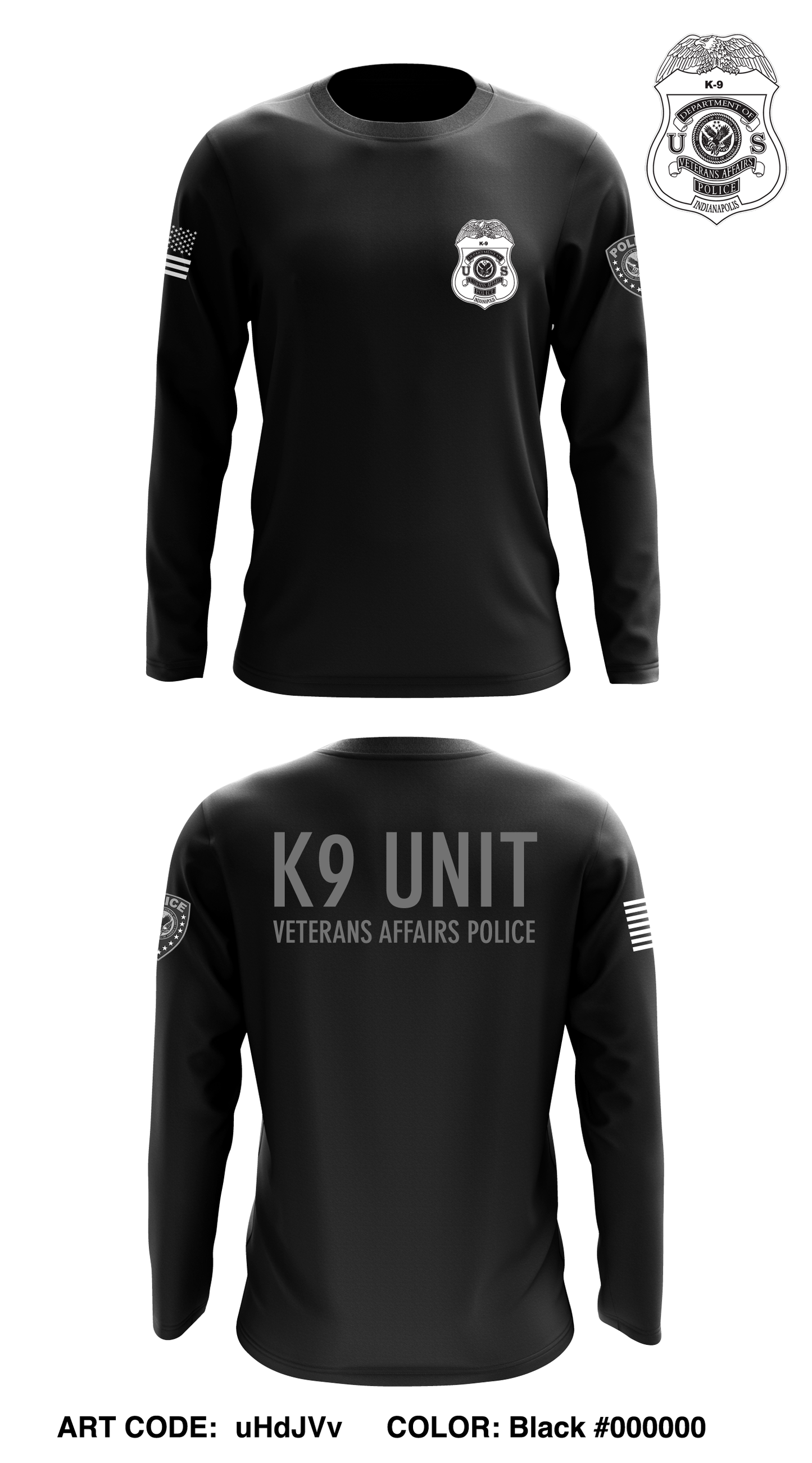 Veterans Affairs Police Core Men's LS Performance Tee - uHdJVv