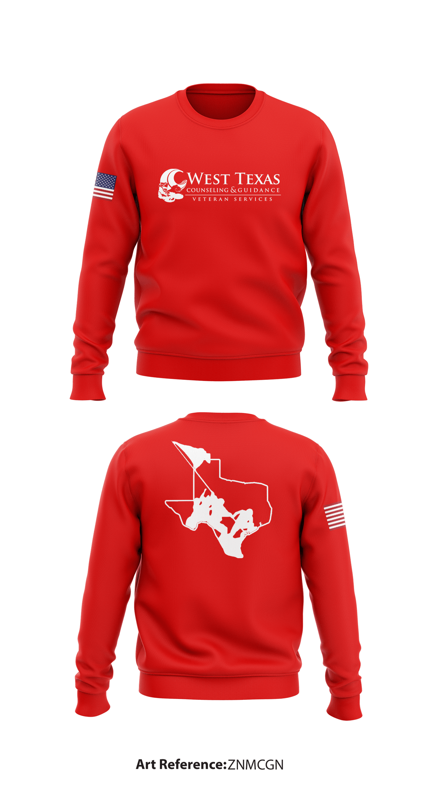 West Texas Counseling Veteran Services Store 1 Core Men's Crewneck Performance Sweatshirt - ZnMCgn