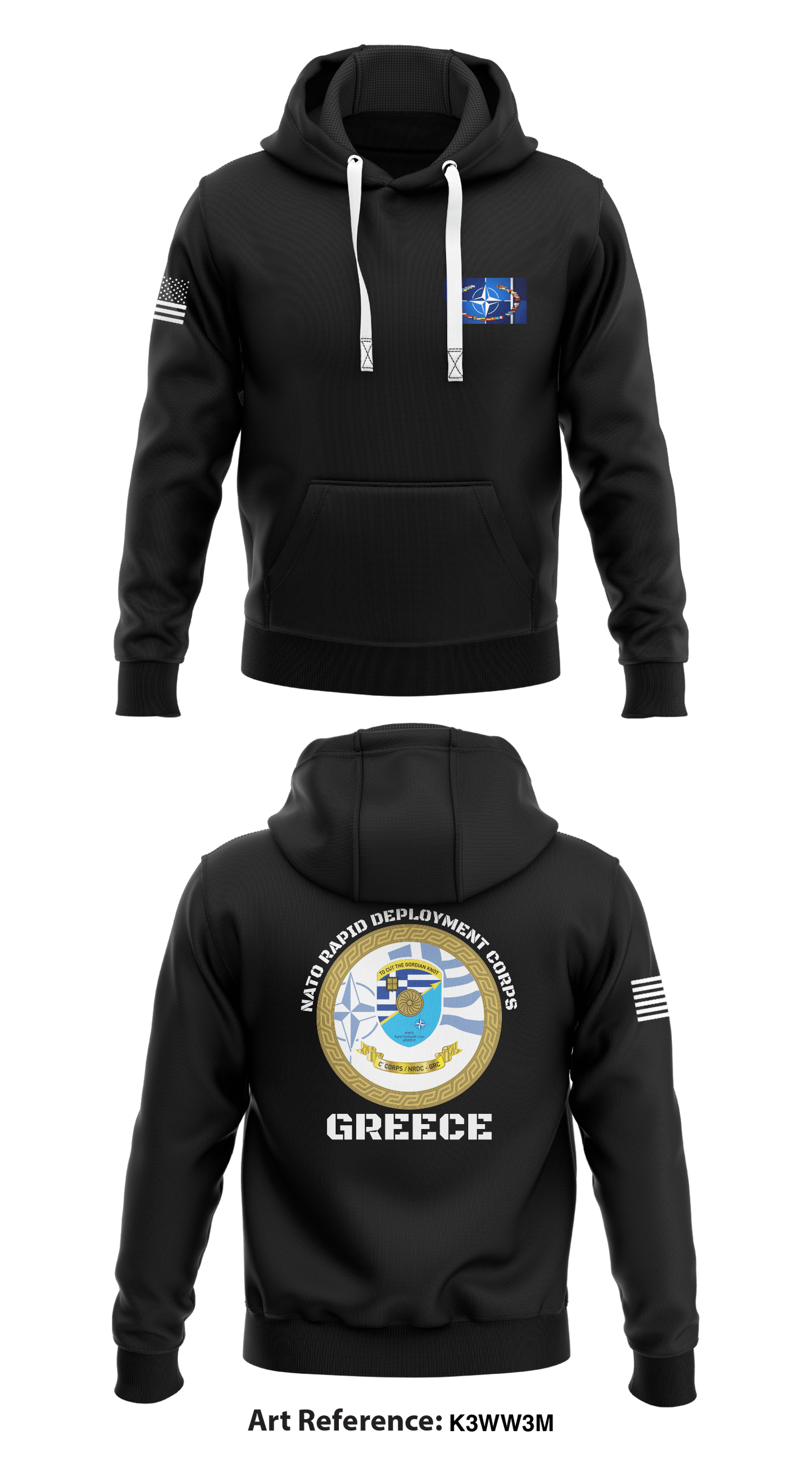 NATO Rapid Deployment Corp- Greece Store 1  Core Men's Hooded Performance Sweatshirt - k3Ww3M