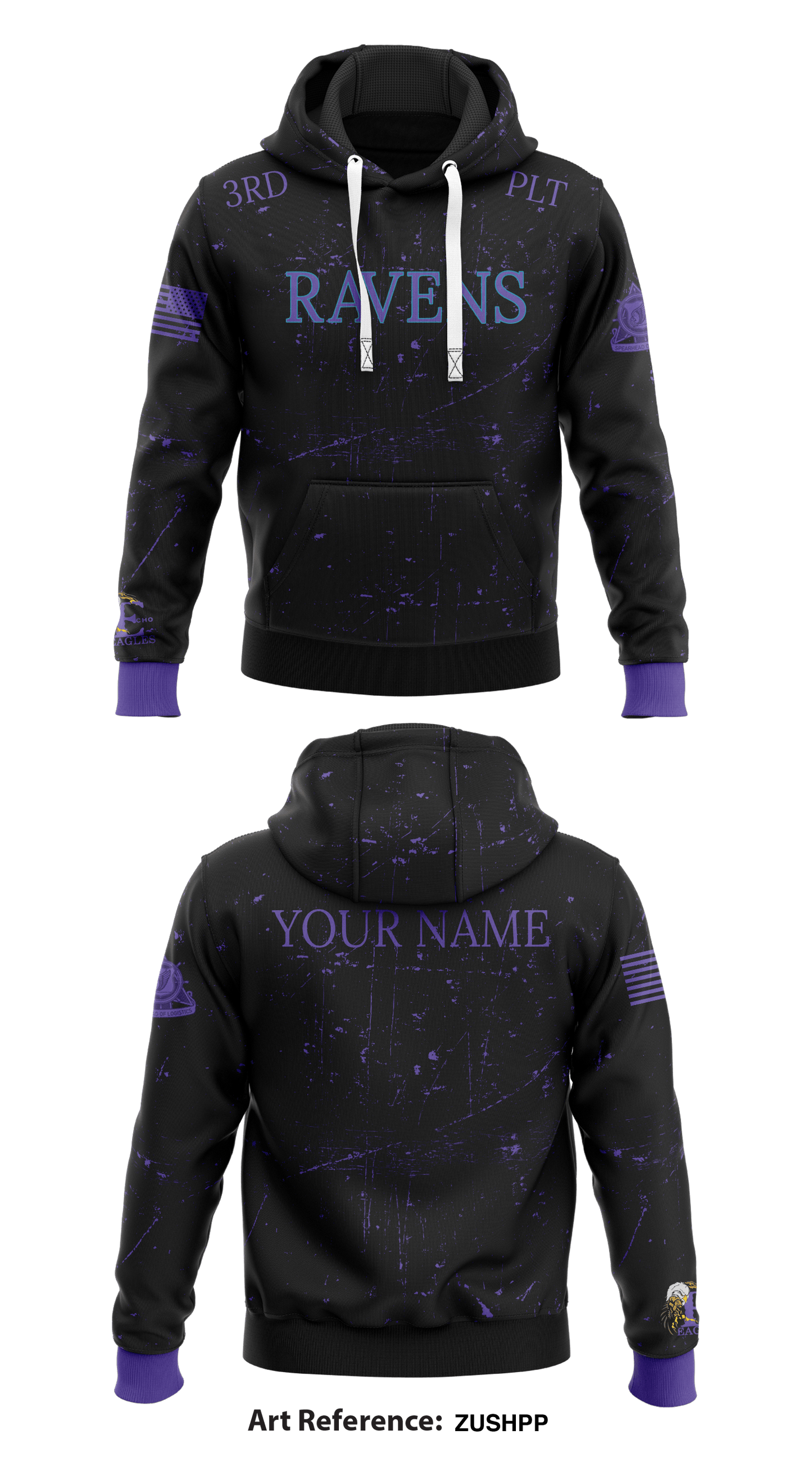 3RD PLT Ravens Store 1  Core Men's Hooded Performance Sweatshirt - ZuShpp