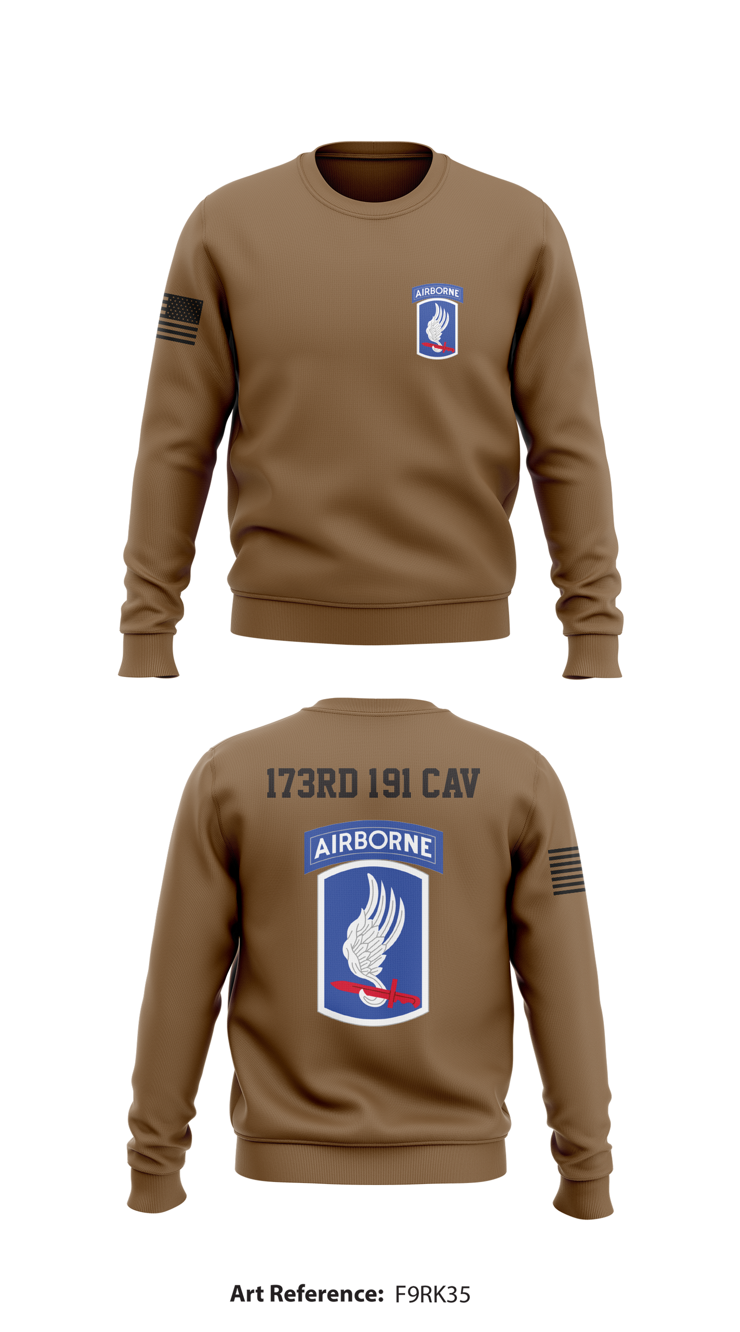 173rd 1-91 Cav Store 1 Core Men's Crewneck Performance Sweatshirt - f9Rk35