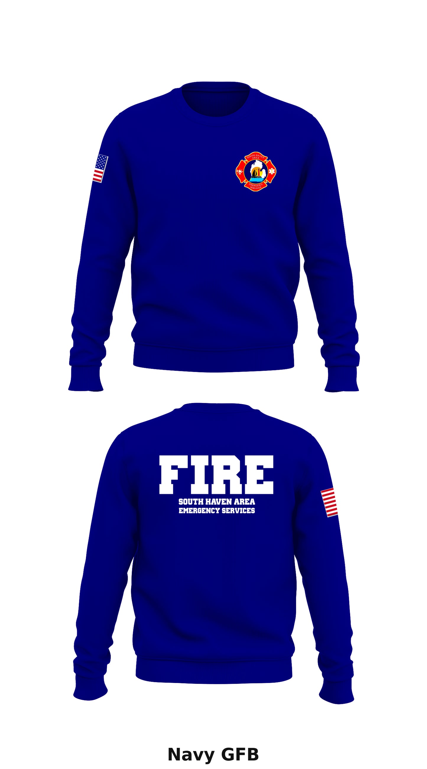 South Haven Area Emergency Services Store 1 Core Men's Crewneck Performance Sweatshirt - GFB