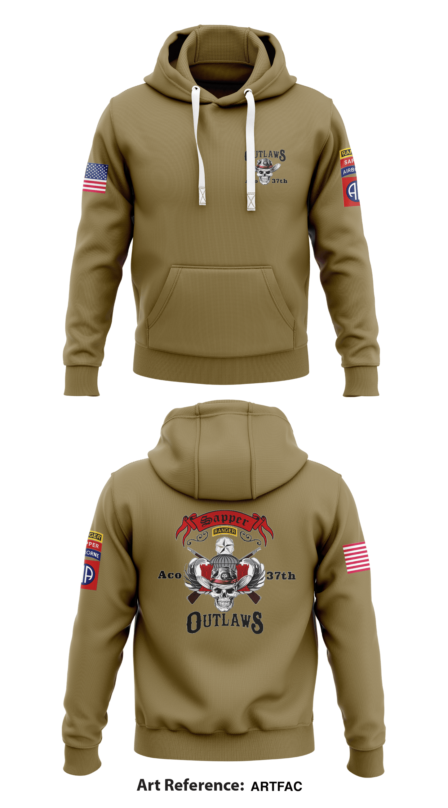 A/37th BEB  Core Men's Hooded Performance Sweatshirt - ARTFaC