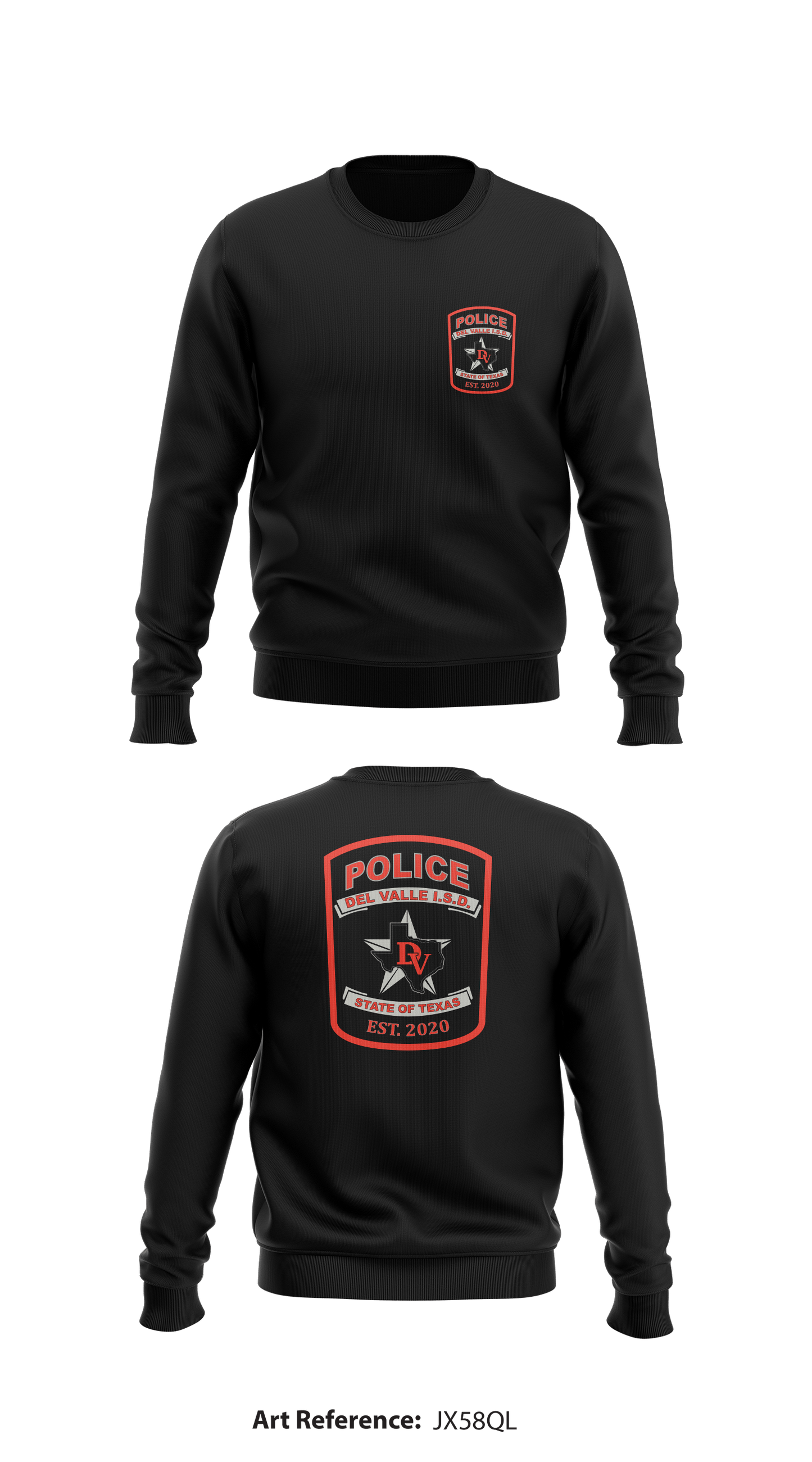 Del Valle ISD Police Store 1 Core Men's Crewneck Performance Sweatshirt - jx58qL