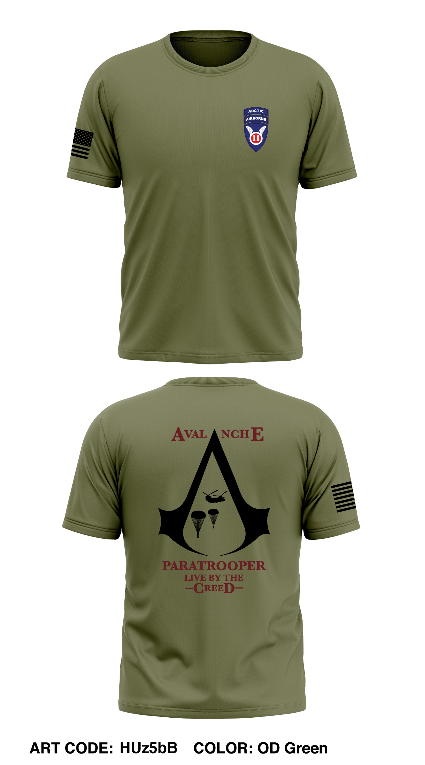 Avalanche Company, 725TH BSB, 2/11 ABN Div Core Men's SS Performance Tee - HUz5bB