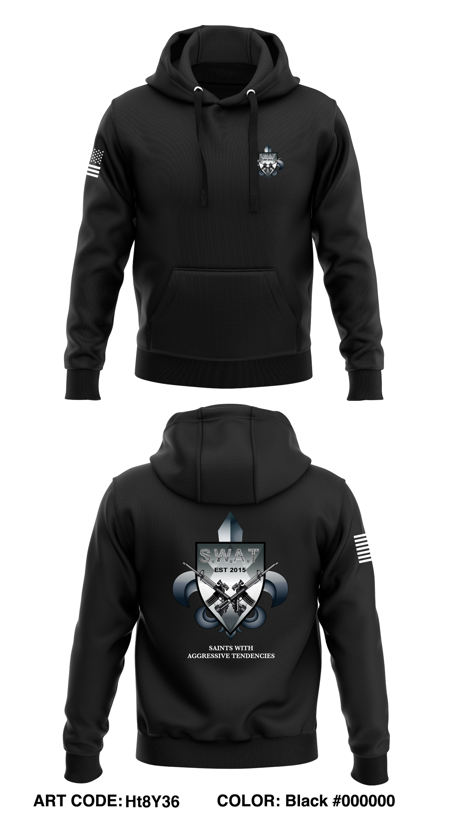 Krewe of SWAT  Core Men's Hooded Performance Sweatshirt - Ht8Y36